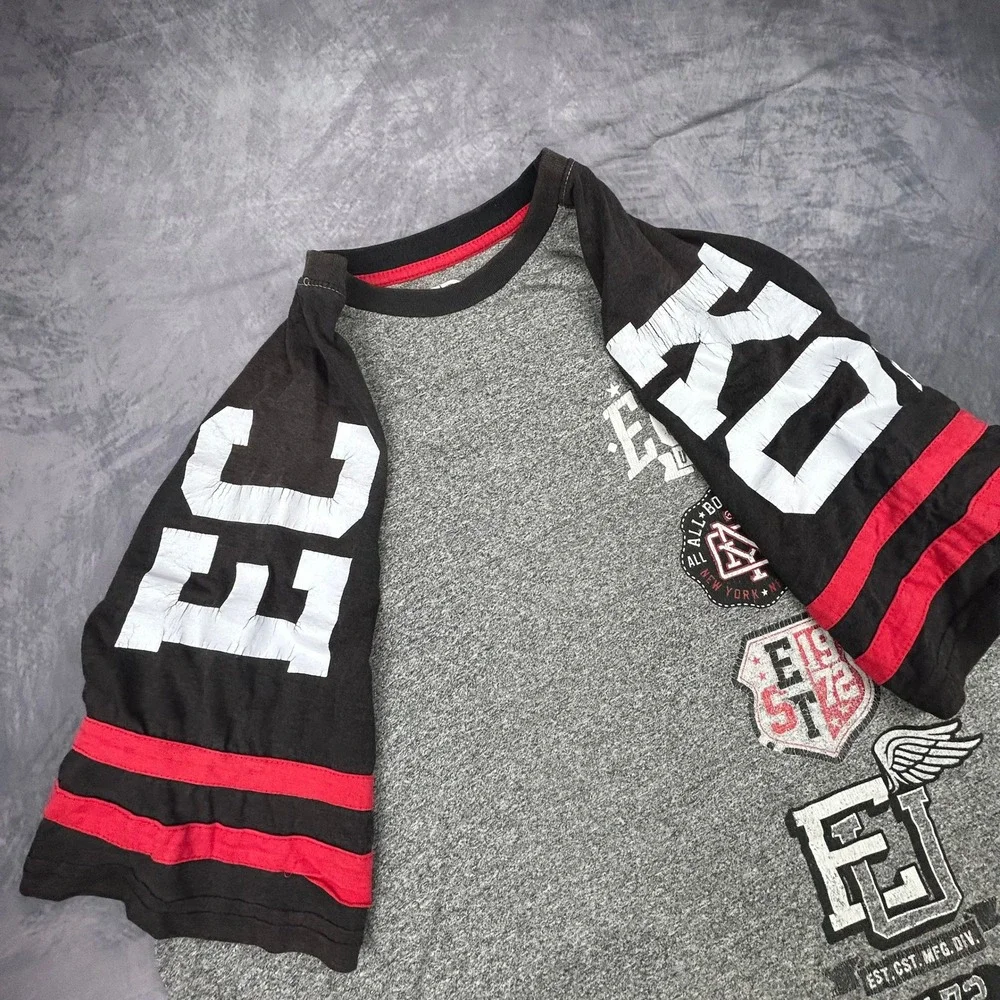 Vintage Ecko Unltd Raglan Graphic T Shirt Mens 2XL Grey Black Y2K Streetwear - Picture 4 of 7